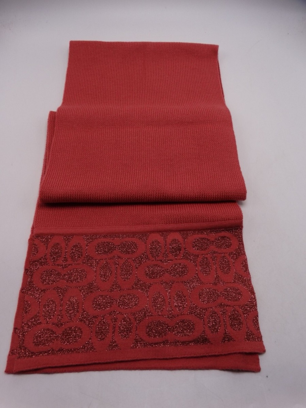 Coach Burnt Orange Wool Scarf